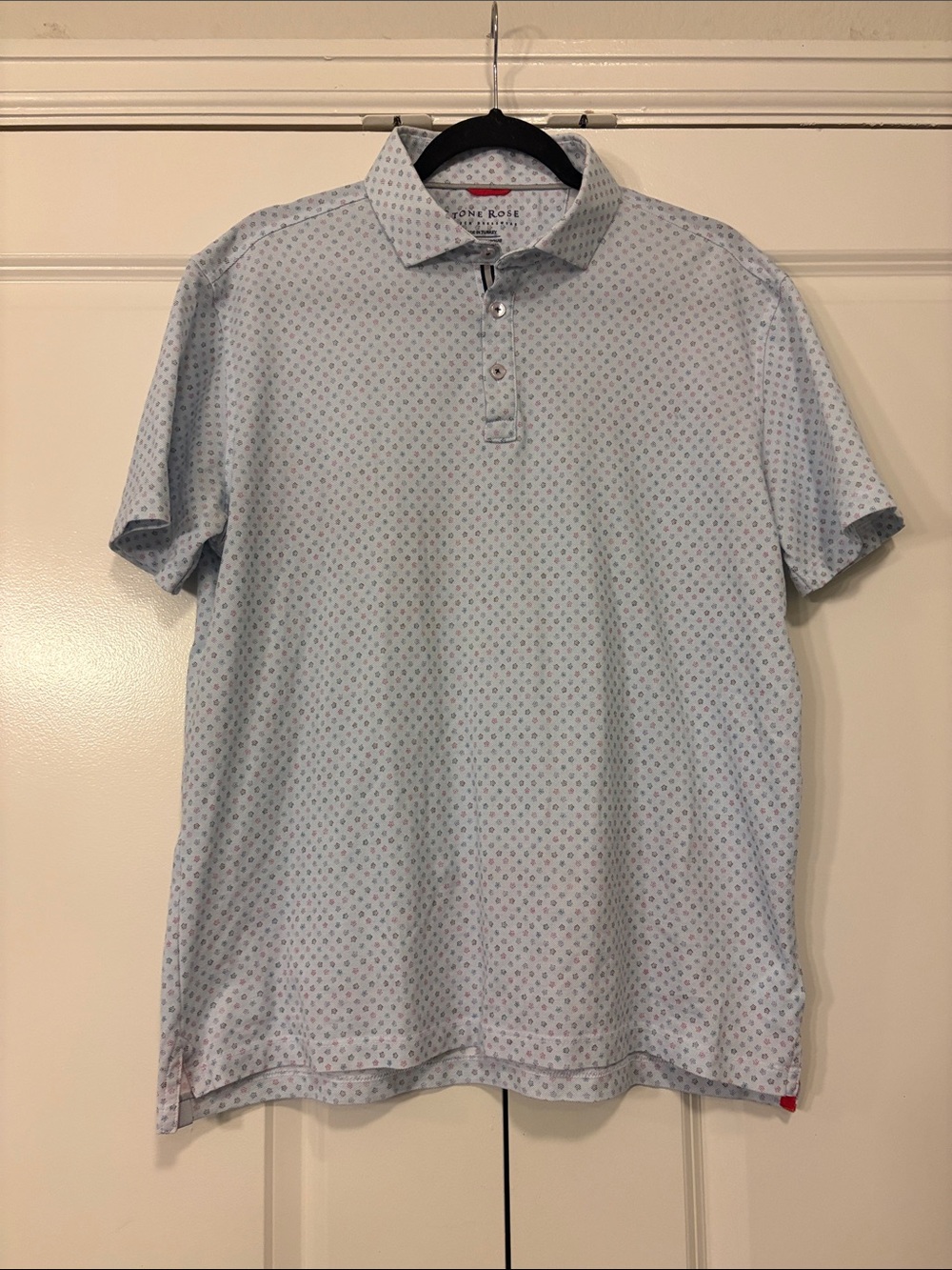 Stone Rose Pale Blue Microdot Polo